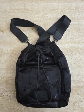 bebe 2 In 1 Black Drawstring Crossbody & Backpack